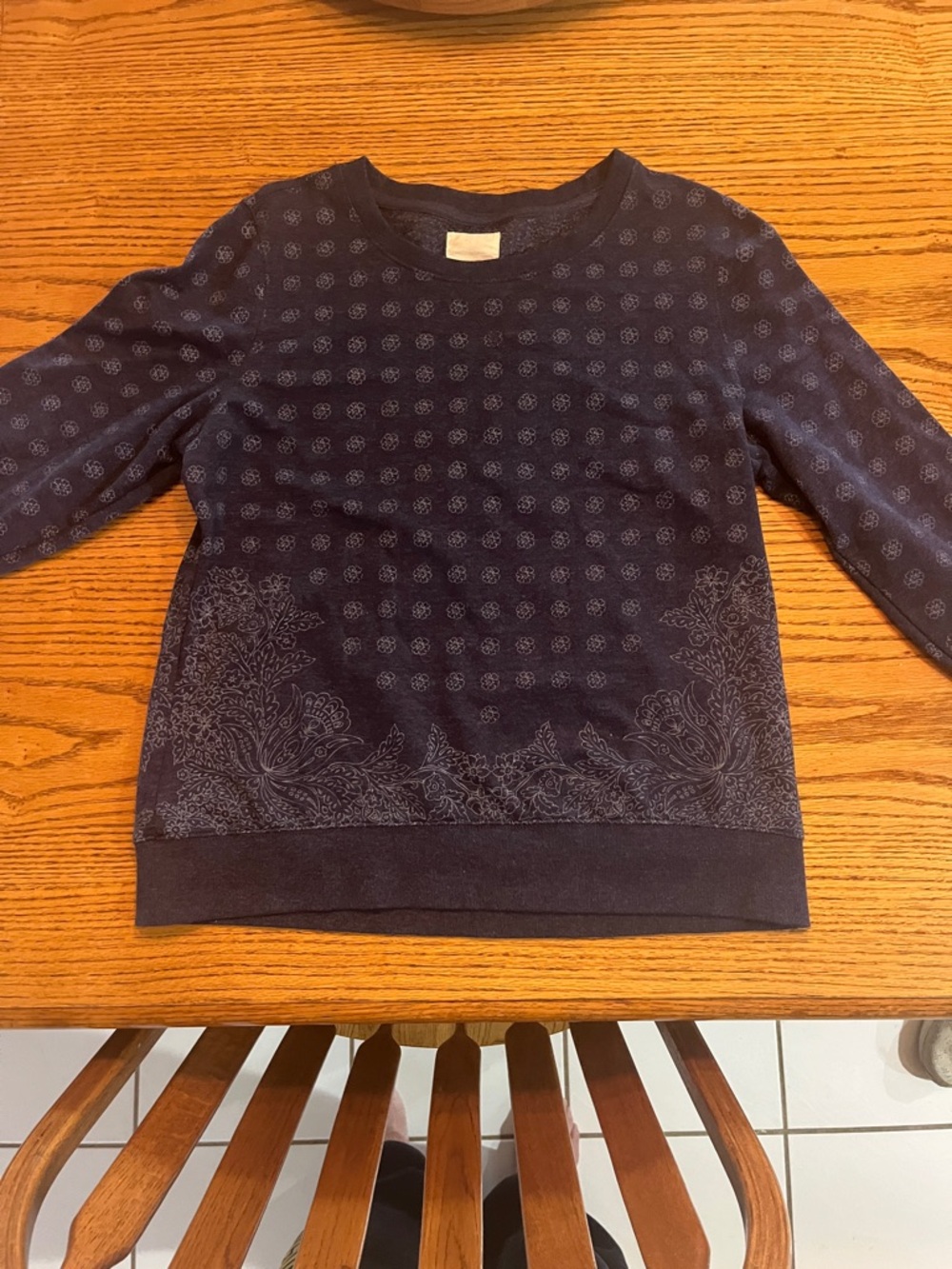 Levi's Navy Floral-Print Crewneck Sweatshirt